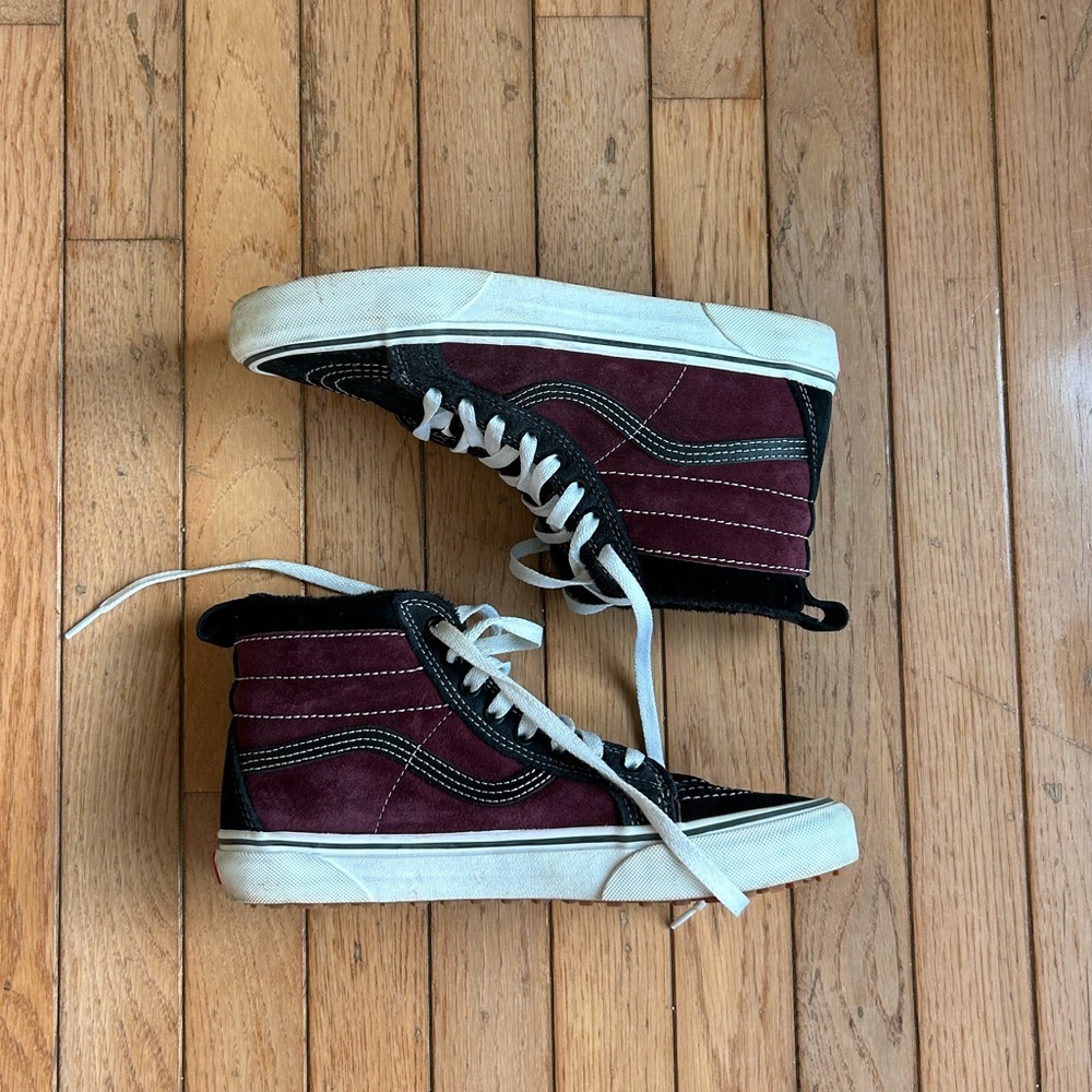 Burgundy suede Vans
